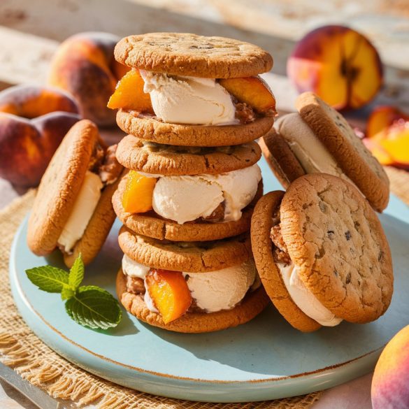 peach cobbler ice cream sandwiches